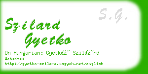 szilard gyetko business card